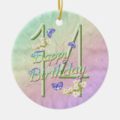 14誕生日レインボーキープサケオーナメント セラミックオーナメント (正面)