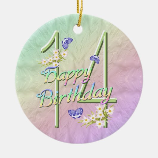 14誕生日レインボーキープサケオーナメント セラミックオーナメント (正面)