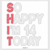 14誕生日嬉しい私は14今日のギフトおもしろい シール (シート)