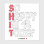 14誕生日嬉しい私は14今日のギフトおもしろい シール (シート)