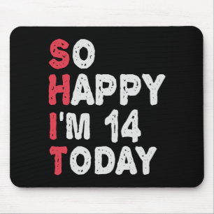 14誕生日嬉しい私は14今日のギフトおもしろい マウスパッド