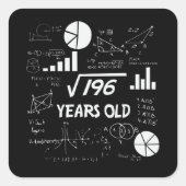14誕生日平方根Math 14歳Bday スクエアシール (正面)
