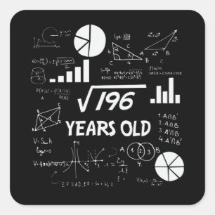 14誕生日平方根Math 14歳Bday スクエアシール