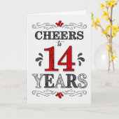 14誕生日応援の赤い白の黒のパターン カード (黄色い花)