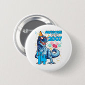 14誕生日恐竜14歳の少年の子供 缶バッジ (正面&裏面)