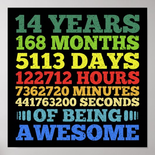 14誕生日14歳ヴィンテージ168カ月 ポスター (正面)