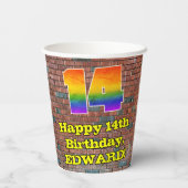 14誕生日:おもしろいグラフィティインスパイア – レボイン14 紙コップ (裏面)