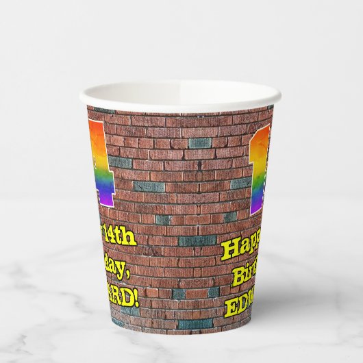 14誕生日:おもしろいグラフィティインスパイア – レボイン14 紙コップ (左)