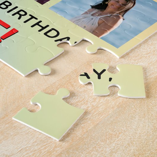 14誕生日:おもしろいレインボー#,名前をカスタムする&写真 ジグソーパズル (側面)