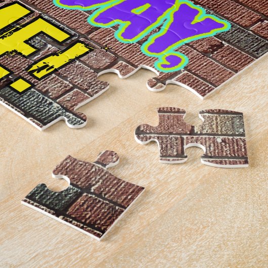 14誕生日~おもしろい、アーバングラフィティインスパイアルック ジグソーパズル (側面)