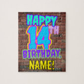 14誕生日~おもしろい、アーバングラフィティインスパイアルック ジグソーパズル (縦)