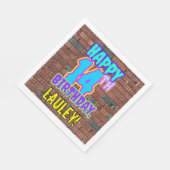 14誕生日~おもしろい、アーバングラフィティインスパイアルック スタンダードランチョンナプキン (角)