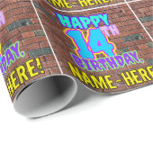 14誕生日:おもしろい、アーバングラフィティインスパイアルック ラッピングペーパー (ロールコーナー)