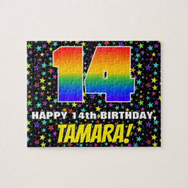 14誕生日:おもしろい、カラフル星野パターン ジグソーパズル