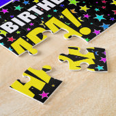 14誕生日:おもしろい、カラフル星野パターン ジグソーパズル (側面)