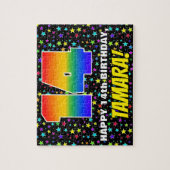 14誕生日:おもしろい、カラフル星野パターン ジグソーパズル (縦)