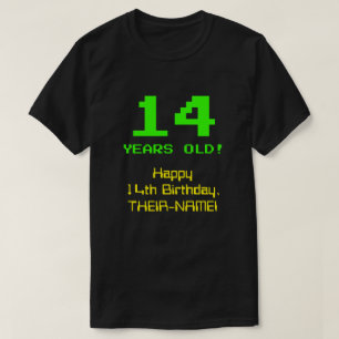 14誕生日:おもしろい、8ビットルック、Nerdy/オタク系の「14」 Tシャツ