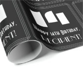 14誕生日:インスパイアアールデコ「14」の外観と名前 ラッピングペーパー (ロールコーナー)