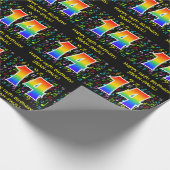 14誕生日:カラフル音楽シンボル、レインボー14 ラッピングペーパー (角)