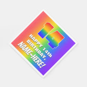 14誕生日: カラフル、おもしろいレインボーパターン# 14 スタンダードランチョンナプキン (角)