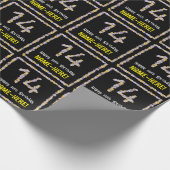 14誕生日:フローラ花数名前をカスタムする ラッピングペーパー (角)