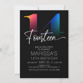 14誕生日 モダン 招待状 (正面)