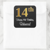 14誕生日 – 豪華エレガントなフェイク金ゴールドルック# スクエアシール (バッグ)