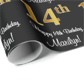 14誕生日：豪華エレガントなフェイク金ゴールドルック# ラッピングペーパー (ロールコーナー)