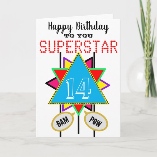 14誕生日Superstar Blue Edit AGE カード (正面)