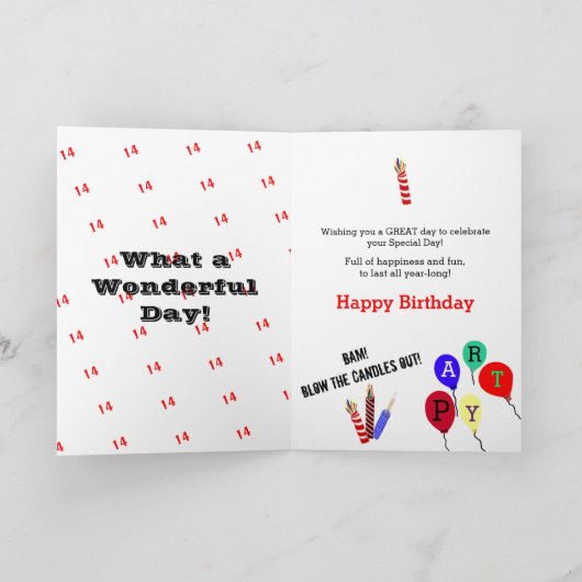 14誕生日Superstar Blue Edit AGE カード (内部)