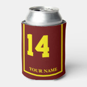 14黄馬鞍毛布を持つマルーンカスタム 缶クーラー (缶正面)
