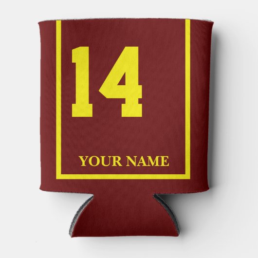 14黄馬鞍毛布を持つマルーンカスタム 缶クーラー (正面)