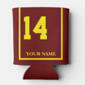 14黄馬鞍毛布を持つマルーンカスタム 缶クーラー (裏面)