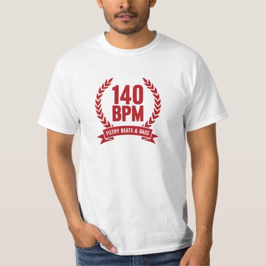 140のBPMの不潔なビート及びTシャツのDubstepの低音の赤 Tシャツ (正面)