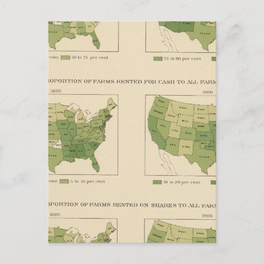 140農業所有比率，賃貸比率 ポストカード (正面)