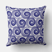 140216らせん状-深い海軍オンホワイト クッション (裏面)