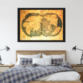 1418年中国のガビン・メンジーズ世界地図 キャンバスプリント (インサイチュ (寝室))