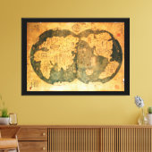 1418年中国のガビン・メンジーズ世界地図 キャンバスプリント (インサイチュ (リビング))