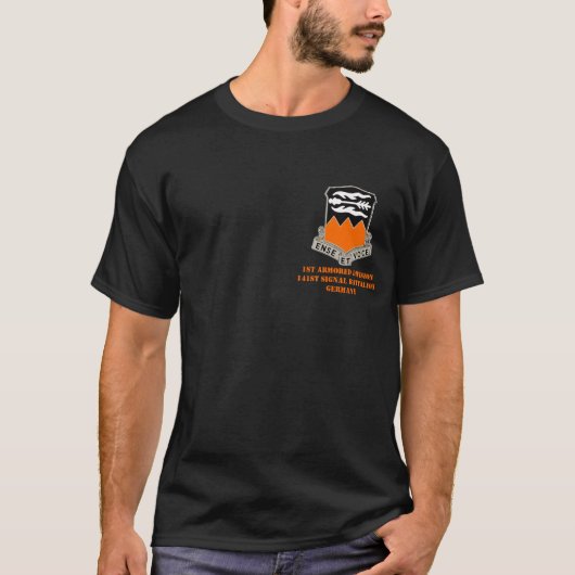 141st Signal Bn ブラックTシャツ Tシャツ (正面)