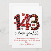 143バレンタインパーソナライズされた記念日を愛する シーズンカード (正面/裏面)