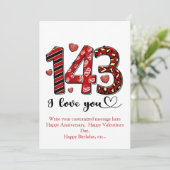 143バレンタインパーソナライズされた記念日を愛する シーズンカード (スタンド正面)