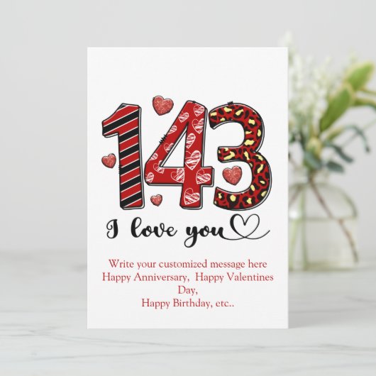 143バレンタインパーソナライズされた記念日を愛する シーズンカード (スタンド正面)