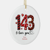 143バレンタインパーソナライズされた記念日を愛する セラミックオーナメント (右)