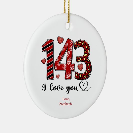 143バレンタインパーソナライズされた記念日を愛する セラミックオーナメント (右)