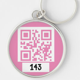 143秘密のQRコードメッセージ、デコード、それを言う。PNK キーホルダー