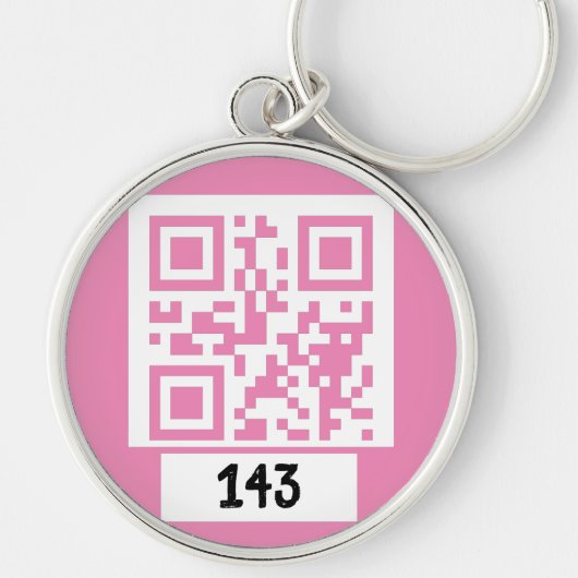 143秘密のQRコードメッセージ、デコード、それを言う。PNK キーホルダー (正面)