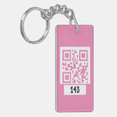 143秘密のQRコードメッセージ、デコード、それを言う。PNK キーホルダー (正面左)
