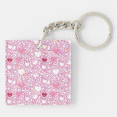 143秘密のQRコードメッセージ、デコード、それを言う。PNK キーホルダー (裏面)