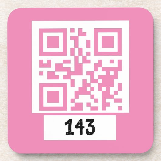 143秘密のQRコードメッセージ、デコード、それを言う。PNK コースター (正面)