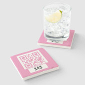 143秘密のQRコードメッセージ、デコード、それを言う。PNK ストーンコースター (横)